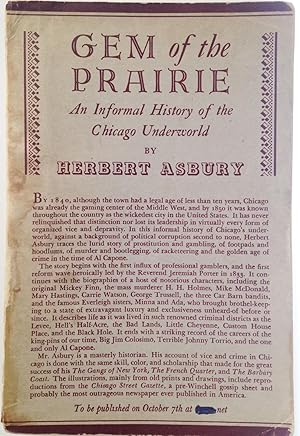 GEM OF THE PRAIRIE. AN INFORMAL HISTORY OF THE CHICAGO UNDERWORLD