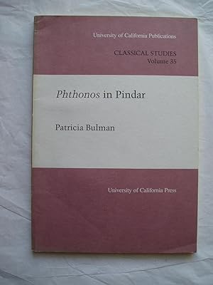 Imagen del vendedor de Phthonos in Pindar a la venta por Expatriate Bookshop of Denmark