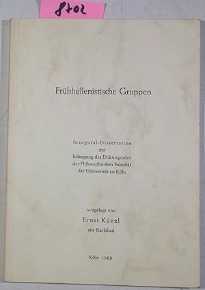 Seller image for Frhhellenistische Gruppen - Inaugural - Dissertatin for sale by Antiquariat Trger