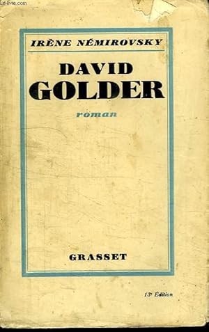 Bild des Verkufers fr DAVID GOLDER. zum Verkauf von Le-Livre