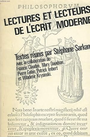 Bild des Verkufers fr LECTURES ET LECTEURS DE L'ECRIT MODERNE. zum Verkauf von Le-Livre