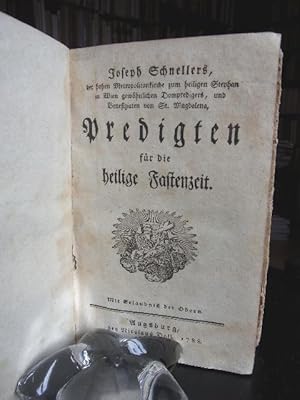 Bild des Verkufers fr Predigten fr die heilige Fastenzeit. Mit Erlaubni der Obern. zum Verkauf von Antiquariat Seidel & Richter