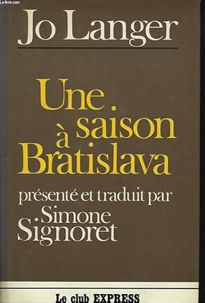 Image du vendeur pour UNE SAISON A BRATISLAVA mis en vente par Le-Livre