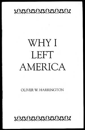 Seller image for Why I Left America: Address by Oliver Wendell Harrington on April 18, 1991 at Wayne State University in Detroit for sale by Between the Covers-Rare Books, Inc. ABAA