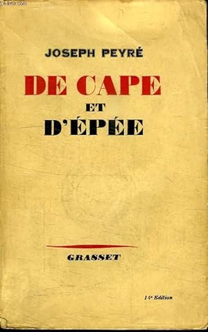 Bild des Verkufers fr DE CAPE ET D EPEE. zum Verkauf von Le-Livre