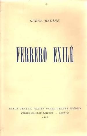 Seller image for Ferrero exil for sale by crealivres