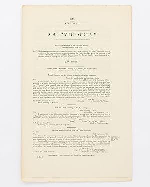 SS 'Victoria' . Copies of any Correspondence . relative to the Statement made by the Honorable th...