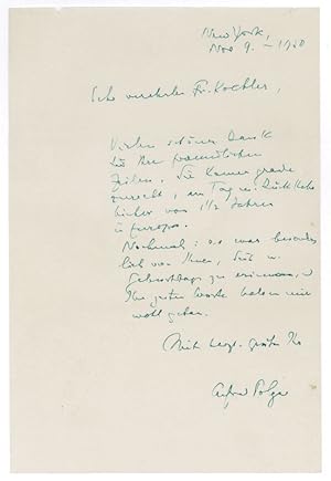 Imagen del vendedor de Eigenh. Brief mit U. a la venta por Antiquariat INLIBRIS Gilhofer Nfg. GmbH