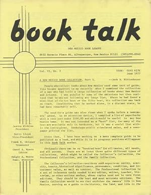 Seller image for Book Talk. Vol. VI, No. 3. June 1977. A New Mexico Book Collection. Part I. for sale by Kaaterskill Books, ABAA/ILAB