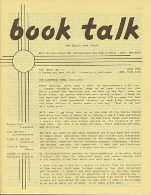 Seller image for Book Talk. Vol. XIII, No. 3. June 1984. The Lightning Tree for sale by Kaaterskill Books, ABAA/ILAB