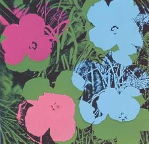 Flowers 1970 in Grass Green, Sky Blue, Rose, Rose Pink and Black.