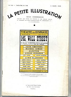 145 WALL STREET. Pièce en trois actes et cinq tableaux,adaptée de " SPREAD EAGLE " de MM. George ...