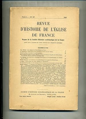 REVUE D'HISTOIRE DE L?ÉGLISE DE FRANCE. Organe de la Société d'Histoire Ecclésiastique de la Fran...