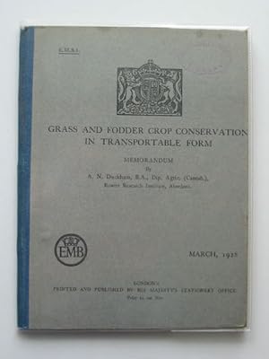 Imagen del vendedor de GRASS AND FODDER CROP CONSERVATION IN TRANSPORTABLE FORM a la venta por Stella & Rose's Books, PBFA