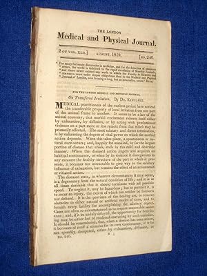 Immagine del venditore per The London Medical and Physical Journal, 1819, August. Transferred Irritation, Tetanus Cures, Hydrophobia, Collectanea Medica, Lachrymal Disease, Etc. venduto da Tony Hutchinson