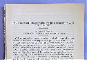 Seller image for Some Recent Developments In Telephony And Telegraphy for sale by Legacy Books II