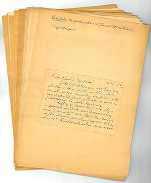 Sammlung von 6 eh. Briefen und Postkarten verschiedener Verfasser an K. Haudek sowie 4 Manuskript...