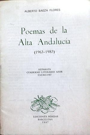 Bild des Verkufers fr Poemas de la Alta Andaluca (1963 - 1983) zum Verkauf von Librera Monte Sarmiento