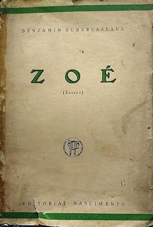 Imagen del vendedor de Zoé ( Ensayo ) a la venta por Librería Monte Sarmiento
