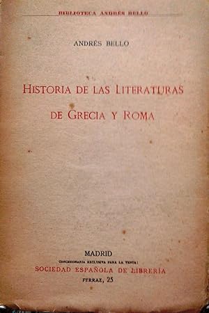 Historia de las literaturas de Grecia y Roma