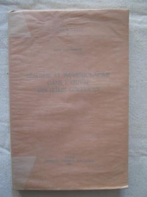 Immagine del venditore per Ralisme et impressionisme dans l'oeuvre des frres Goncourt venduto da Tant qu'il y aura des livres