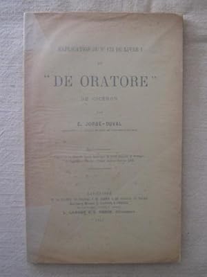 Imagen del vendedor de Explication du n�173 du livre 1 du de oratore de Ciceron a la venta por Tant qu'il y aura des livres
