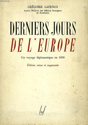 Imagen del vendedor de DERNIERS JOURS DE L'EUROPE a la venta por Le-Livre