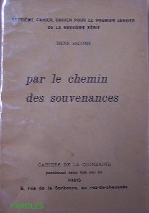 Seller image for Par le chemin des souvenances. for sale by PAROLES