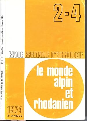 Image du vendeur pour Revue rgionale d'ethnologie. Le monde alpin et rhodanien. 1974. 2-4 mis en vente par MAGICBOOKS