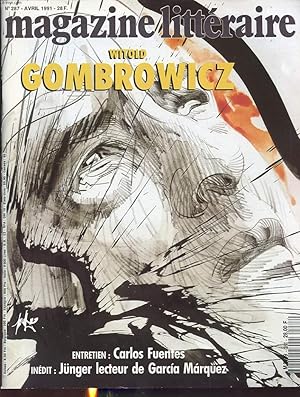 Seller image for MAGAZINE LITTERAIRE n 287 Avril 1991 : Wiltod Gombrowicz. Entrtien Carlos Fuentes. Inedit junges lecteur de Garcia Marquez. for sale by Le-Livre