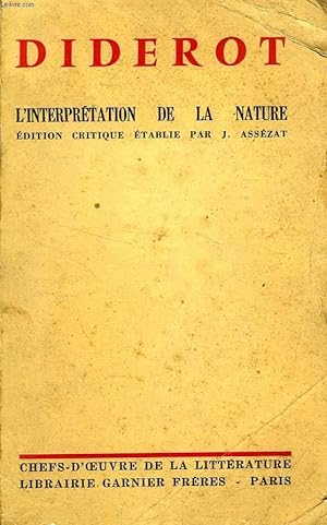 Bild des Verkufers fr L'INTERPRETATION DE LA NATURE zum Verkauf von Le-Livre