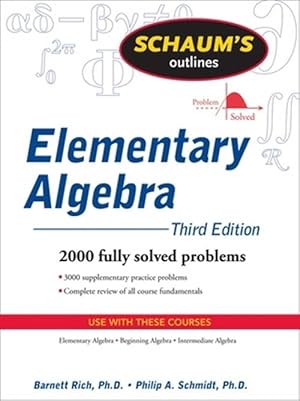 Seller image for Schaum's Outline of Elementary Algebra, 3ed (Paperback) for sale by Grand Eagle Retail