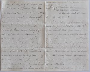 Seller image for Autograph letter for sale by North Star Rare Books & Manuscripts