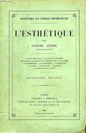 Bild des Verkufers fr L'ESTHETIQUE zum Verkauf von Le-Livre