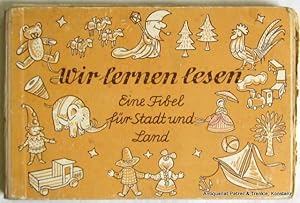 Seller image for Eine Fibel fr Stadt und Land. Von Hirtler-Kiefer-Ries. (4. Auflage). Freiburg, Herder, ca. 1950. Quer-8vo. Mit zahlreichen teils farbigen Illustrationen von Wolfgang Felten. 112 S. Or.-Kart. mit Leinenrcken; Kanten strker bestoen, leichte Schabspuren. for sale by Jrgen Patzer