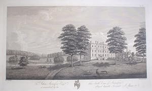 Fine Original Antique Engraving Illustrating a South View of Swinfen Hall in Staffordshire.