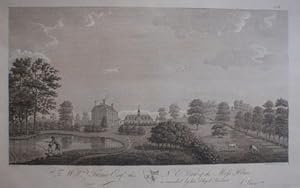 Bild des Verkufers fr Fine Original Antique Engraving Illustrating a View of Moss House in Staffordshire. zum Verkauf von Rostron & Edwards