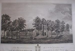 Bild des Verkufers fr Fine Original Antique Engraving Illustrating a North West View of Rushall Hall in Staffordshire. zum Verkauf von Rostron & Edwards