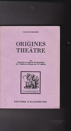 Image du vendeur pour Origines du theatre mis en vente par LIBRERA GULLIVER