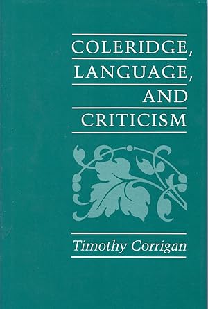 Image du vendeur pour COLERIDGE, LANGUAGE, AND CRITICISM mis en vente par Studio Books