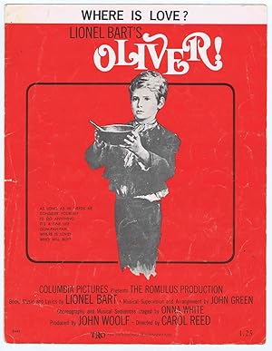 Imagen del vendedor de WHERE IS LOVE? (from OLIVER!) - VINTAGE SHEET MUSIC a la venta por SUNSET BOOKS