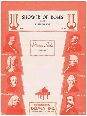 Seller image for SHOWER OF ROSES (WALTZ): No. 351, Op. 186, Piano Solo (Grade 2) - VINTAGE SHEET MUSIC for sale by SUNSET BOOKS