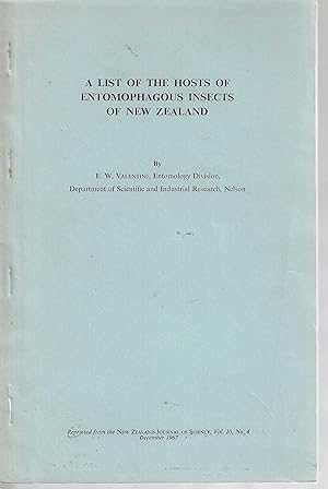A List of the Hosts of Entomophagous Insects of New Zealand