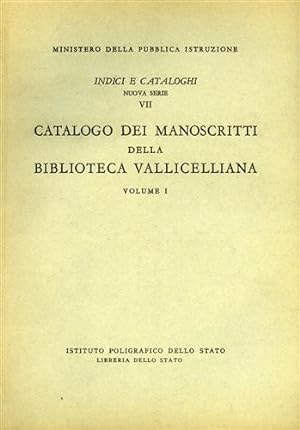 Bild des Verkufers fr Catalogo dei Manoscritti della Biblioteca Vallicelliana. Vol.I. zum Verkauf von FIRENZELIBRI SRL