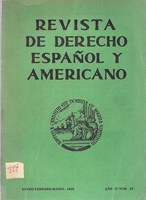 Imagen del vendedor de REVISTA DE DERECHO ESPAOL Y AMRICANO. Enero-Febrero-Marzo. 1959. Ao IV. N 17 a la venta por Librera Torren de Rueda