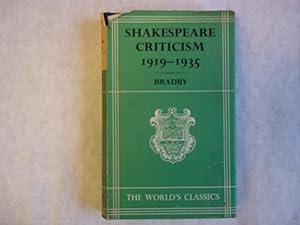 Imagen del vendedor de Shakespeare Criticism 1919-35. The World`s Classics. a la venta por Carmarthenshire Rare Books