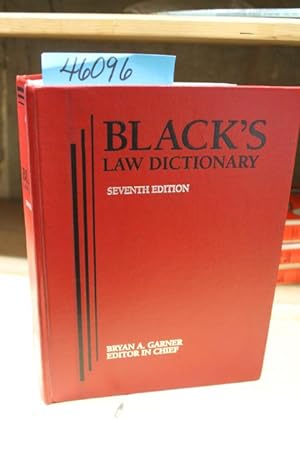 Image du vendeur pour Black's Law Dictionary 1999 mis en vente par Princeton Antiques Bookshop