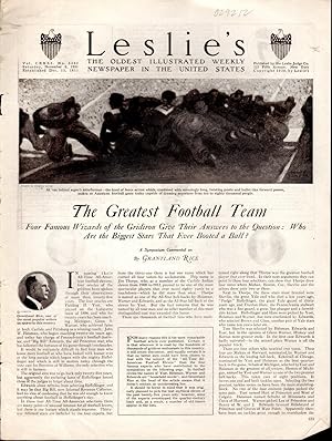 Seller image for PRINT: "The Greatest Football Team". Photos & article.from Leslie's Weekly Newspaper, November 6, 1920 for sale by Dorley House Books, Inc.