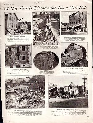 Bild des Verkufers fr PRINT: "A City That is Disappearing Into a Coal-Hole". Photostory.from Leslie's Weekly Newspaper, November 20, 1920 zum Verkauf von Dorley House Books, Inc.