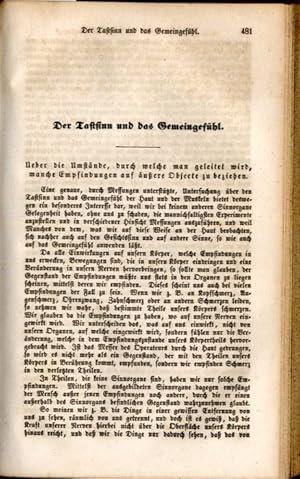 Bild des Verkufers fr Der Tastsinn und das Gemeingefhl. zum Verkauf von Antiq. F.-D. Shn - Medicusbooks.Com